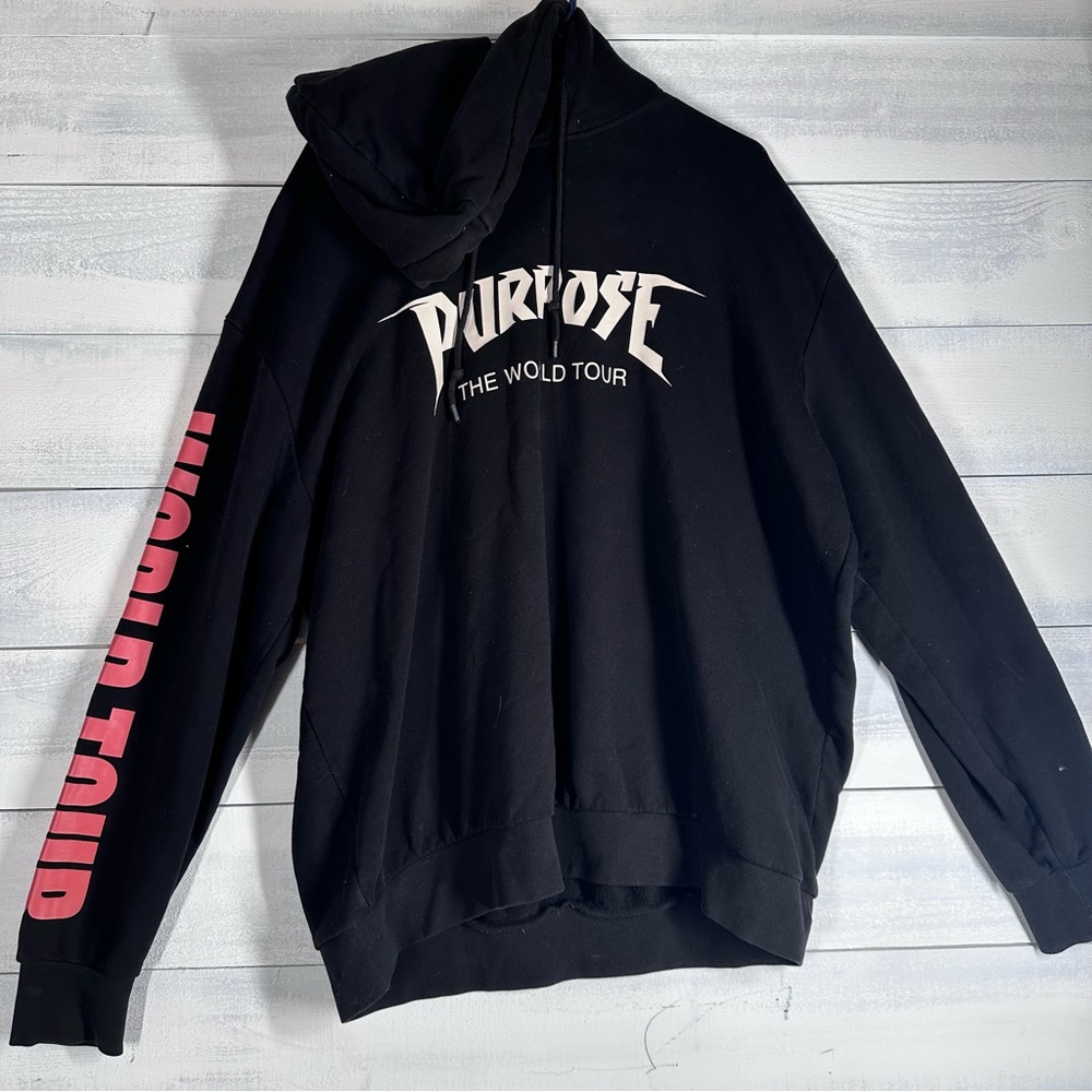 Black Justin Bieber Purpose Tour Hoodie XL